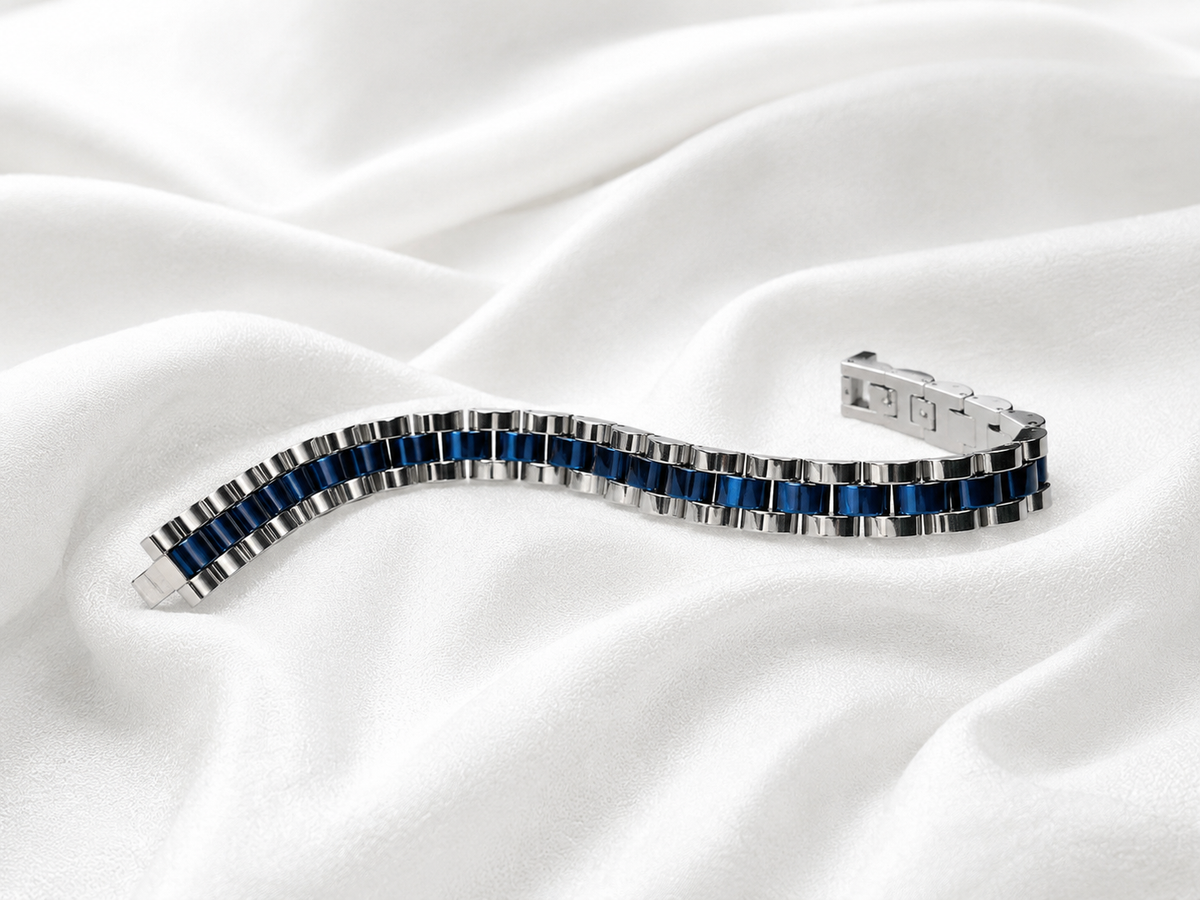 Silver Blue Horizon Bracelet