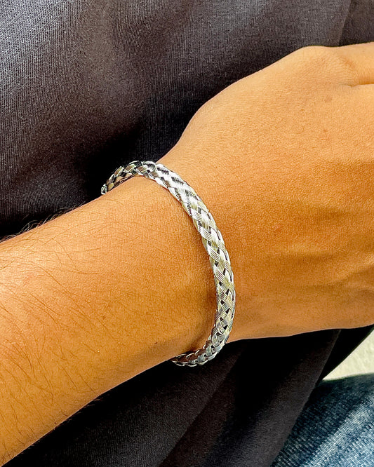 Silver Rope Cuff