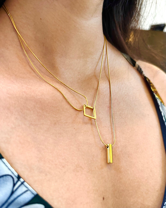 Geo Luxe Pendant Necklace