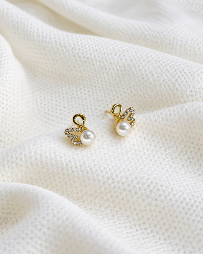 Ivory Swan Earrings