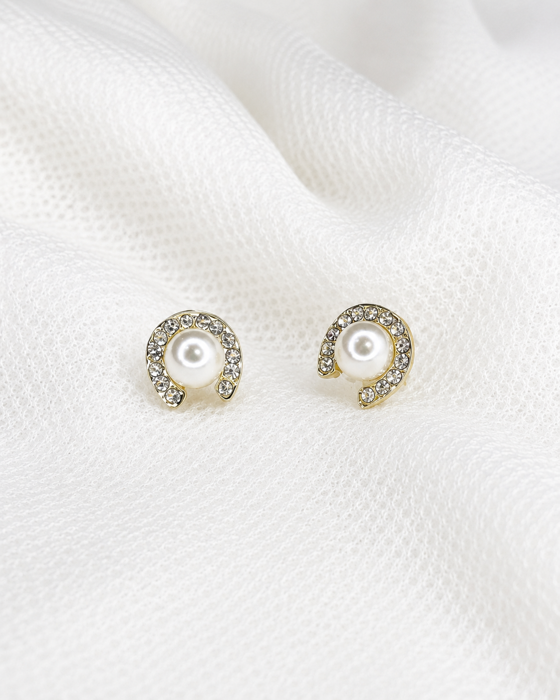 Pearl Crescent Earrings