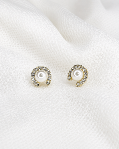 Pearl Crescent Earrings