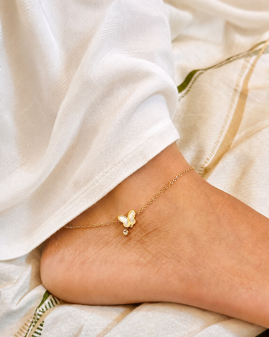 Golden Butterfly Anklet