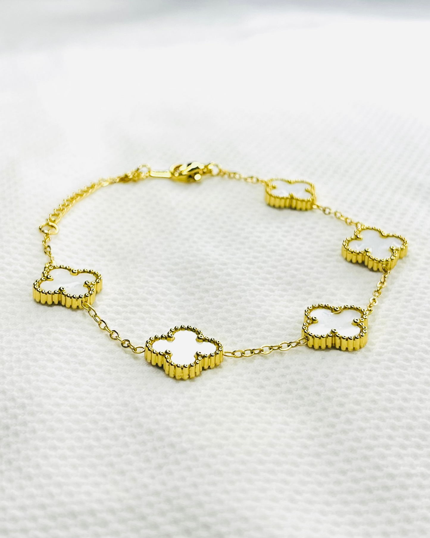 White Bloom Van Cleef Bracelet