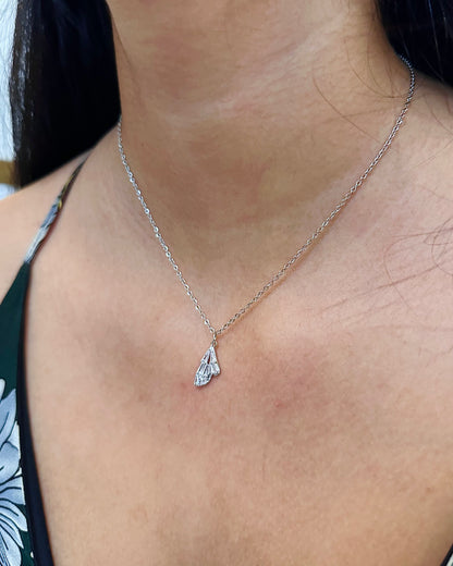 Ethereal Moth Silver Necklace