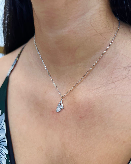 Ethereal Moth Silver Necklace