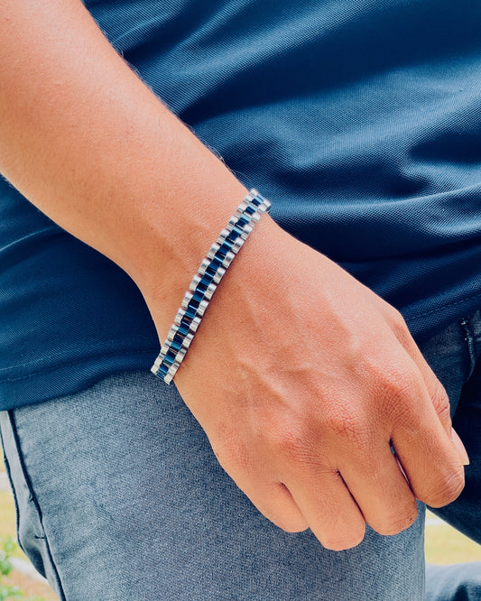 Silver Blue Horizon Bracelet
